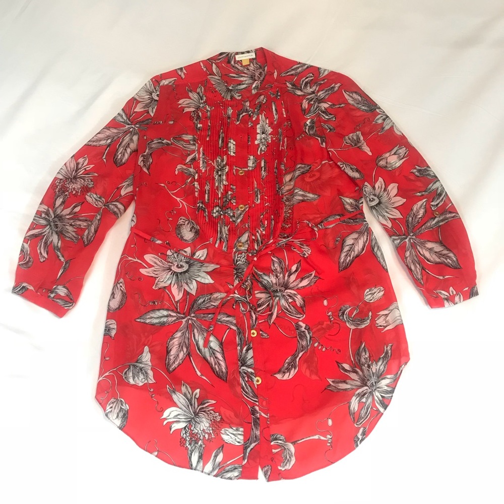 LEIFSDOTTIAR ANTHROPOLOGIE 100% SILK BLOUSE SZ 0